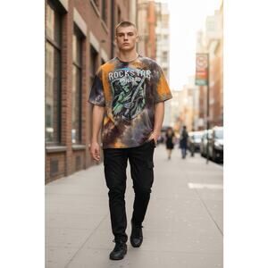 Rockstar Original Brown Tie Die 3XL Grim Reaper T-Shirt Grunge Punk